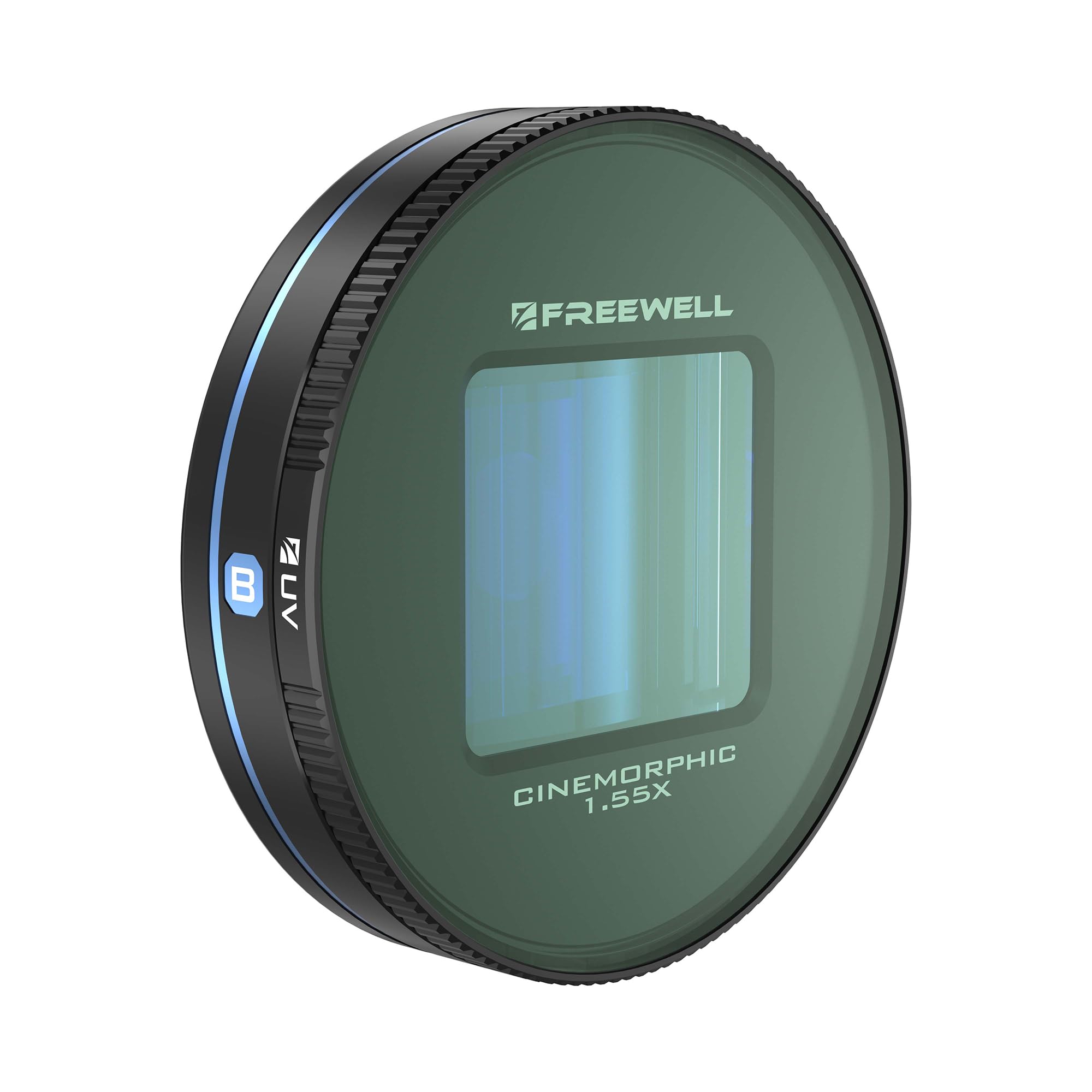 Freewell 1.55x Blue Anamorphic Lens Compatible with Freewell Sherpa and Galaxy Cases - Advance Your Mobile Cinematography (Not compatible with 17mm Lens Mount)