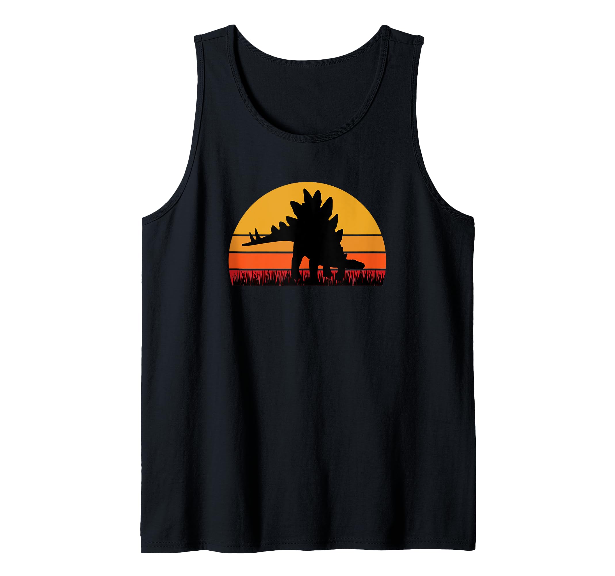 Stegosaurus Dinosaur Dino Dinos - Sunset Retro Tank Top