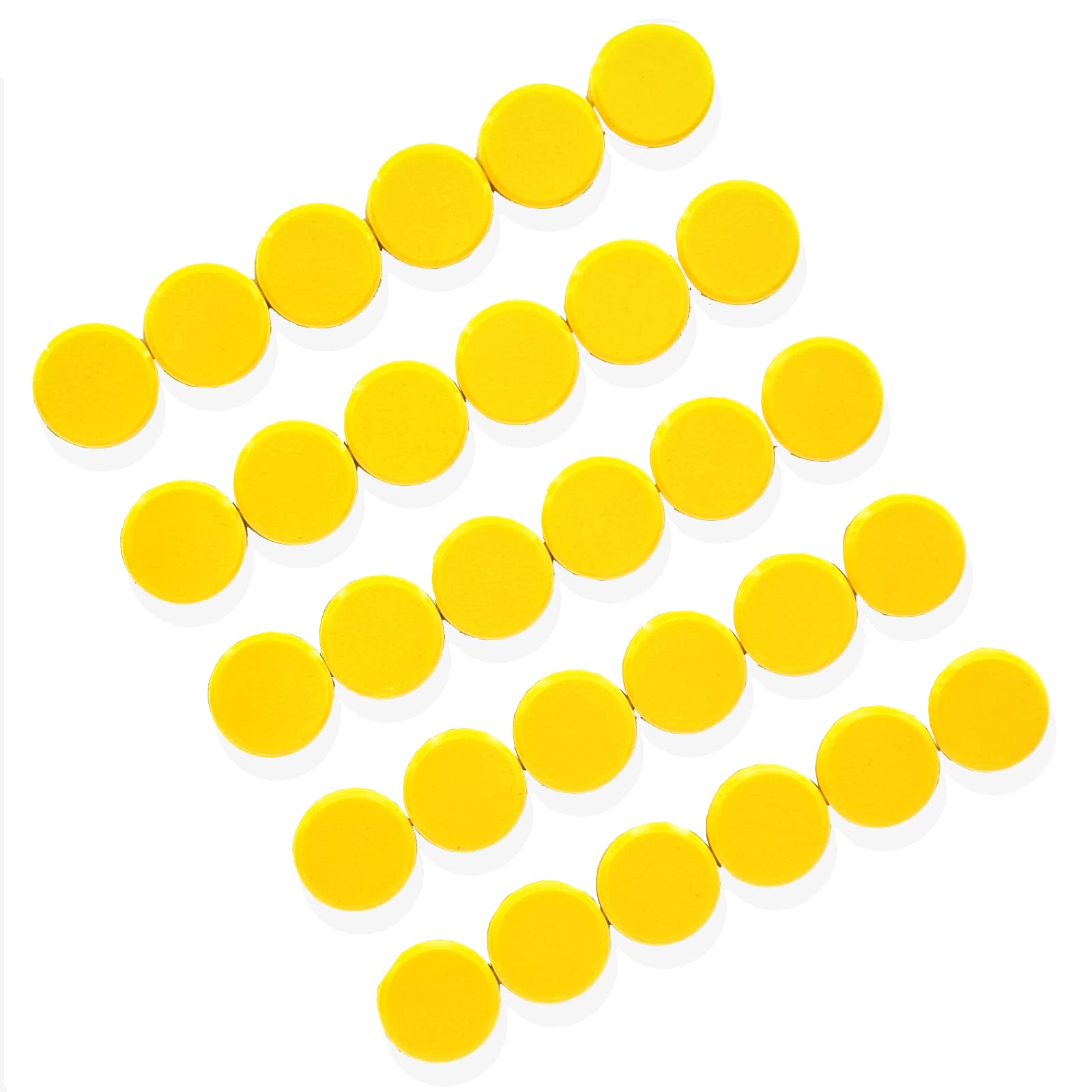 ZDZBLX Fridge Magnets, 30 Pack Strong Small Round Magnets for Whiteboard & Fridge, Colourful Craft Magnets for Home School & Office,Cute Mini Magnetic Dots for Refrigerator Noticeboard - Yellow Magnet