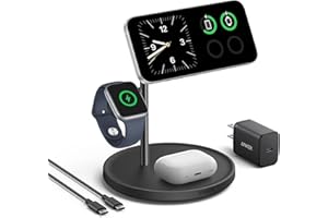 Anker MagSafe Charger Stand, iPhone 17 Wireless Charging Station, MagGo 3 in 1 Charging Station, Qi2 Certified 15W Wireless C