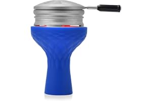 Hookah Bowl Set with HMD - Mata Leon Premium Silicone Phunnel Bowl with Aluminum Charcoal Heat Management Device Hold 3pcs 1" Coals Easily Great for 15-18 Grams Flavors Easy Cleaning & Durable (Blue)