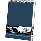 9" x 12" Sketch Book, Hardcover Sketchbook, Top Spiral Bound Sketch Pad, 100 Sheets (68lb/100gsm) Drawing Paper Pad, Art Supplies for Adults for Kids Drawing Notebook.
