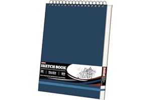 ANKKOL 9" x 12" Sketch Book, Hardcover Sketchbook, Top Spiral Bound Sketch Pad, 100 Sheets (68lb/100gsm) Drawing Paper Pad, Art Supplies for Adults for Kids Drawing Notebook.