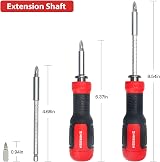 Sharden 13-in-1 Screwdriver Set Adjustable Bit Holder Torx Phillips Flat Hex view 8