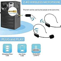 Wireless Microphone System for 2 People, 2.4G Dual