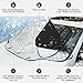 [2019 Newest Upgrade] Magnetic Car Windshield Snow Cover for SUV. 4 Layers, Waterproof, Soft Scratch-Free, Ice Removal Padded Liner with Mirror Flap and Inside Buckle Belt. Most Secure Fitting