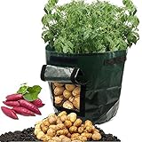 ASOON 2-Pack 7 Gallon Garden Potato Grow Bag Vegetables Planter Bag with Access Flap for Potato Grow