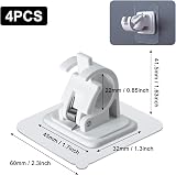 Bohoray 4Pcs Self Adhesive Curtain Rod Bracket White 22mm Groove No Drill view 2