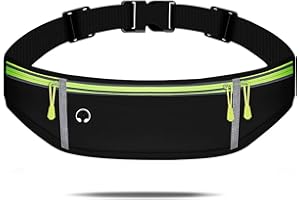 HOTEMIA Waist pack sport running Belt Pack with adjustable Strap for running hiking travel outdoors sport (Black, 3 Pockets)