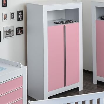 Kleiderschrank 2 Turig Felix In Weiss Mit Rosanen Schrankturfronten Amazon De Baby