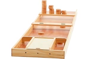 CroBlissful Folding Dutch Shuffleboard Wooden Dutch Shuffleboard with Accessories, 79" L x 16" w x 2" h