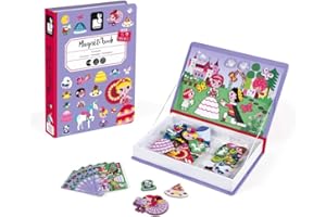 Janod MagnetiBook 63 pc Magnetic Princess Costumes Dress Up Game - Ages 3+ - J02725