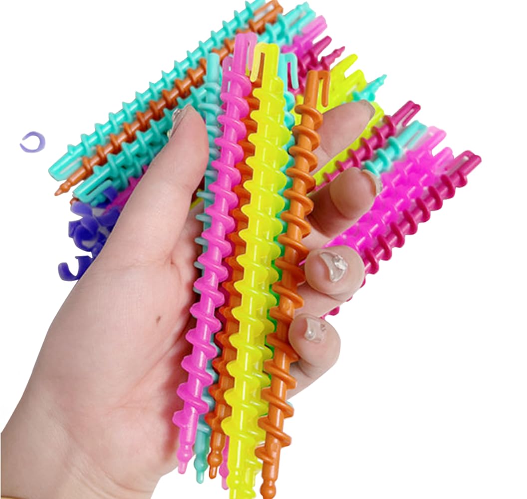OHEETU 26 Pcs Hair Rollers Plastic Spiral Hair Perm Rod Spiral Rod Barber Hairdressing Styling Curling Perm Rod Hair Curler Salon Tools for Women Girls (6 Inch)