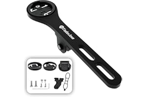 YADERJOVE Bike Computer Mount - Out Front Mounts for Road Bikes Integrated Handlebar, Aluminium Alloy GPS Computer Combo Mount & GoPro Full Range