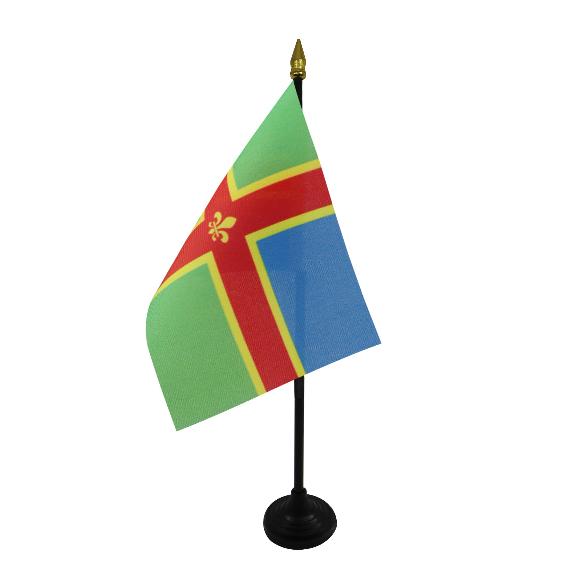 AZ FLAG - Lincolnshire county Table Flag 4'' x 6'' - Lincolnshire county Mini Desk Flag 100% Polyester 15 x 10 cm - Office Mini Banner with 10'' Pole - Golden Spear