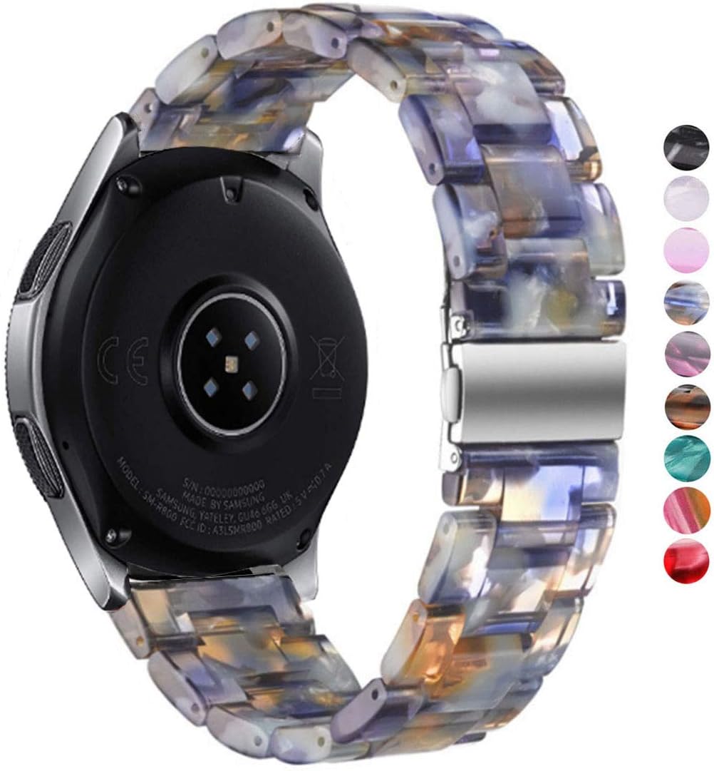 DEALELEBands Compatible with Galaxy Watch 46mm / Galaxy 3 45mm, 22mm Colorful Resin Strap Replacement for Samsung Gear S3 Frontier/Classic/Huawei Watch 3/3 Pro / GT2 46mm