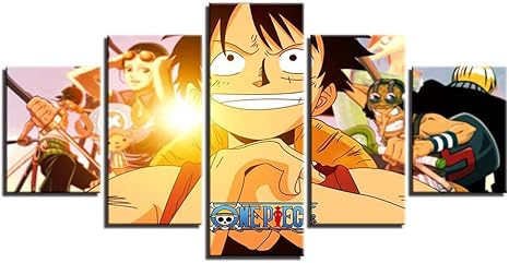 Amazon Fxwj アニメ 漫画 日本絵画 プリント ワンピース マンガポスター ウォールアート キャンバス 5パネル ピクチャーデコレーション キャンバス リビングルーム用 100x50cm 5 004 アートフレーム ポスター オンライン通販