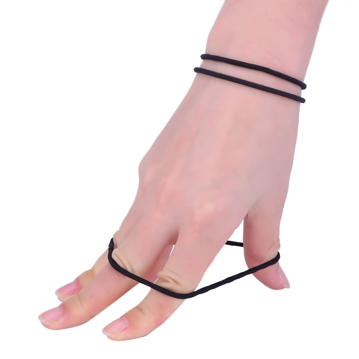 200 Pack No-metal Hair Elastics Hair Ties Ponytail Holders Hair Bands Bulk (2 mm, Black) : Beauty