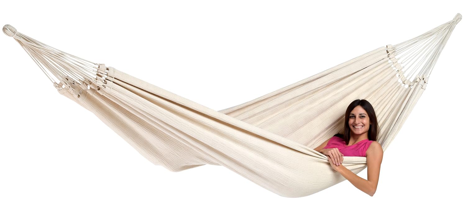 Laminvale Ltd AMAZONAS XXL comfort boho hammock Paradiso Natura handmade in Brazil 250cm x 175cm up to 200kg in white — image 1