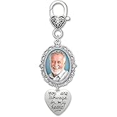 Wedding Bouquet Photo Charm Clip onto Bride's Flowers for Walking Down the Aisle Memorial You are Always in my Heart Easy to Make with Photo Resizer