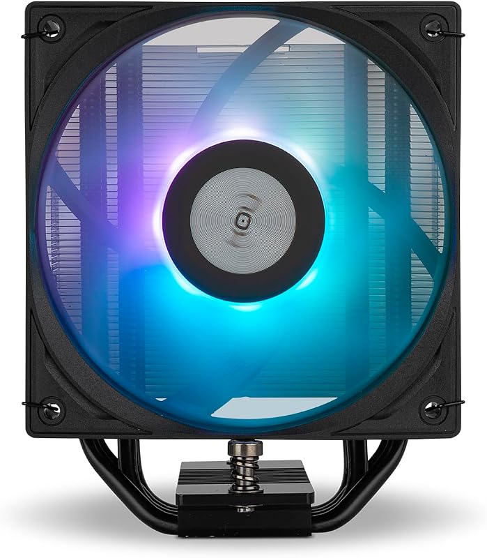 HUMMER R-400 ARGB Preto - Arrefecedor de ar do CPU, ventoinha PWM de 120mm, Iluminação ARGB, TDP 235W, 4 heatpipes, compatível com Intel/AMD, Silencioso e Eficiente, Preto