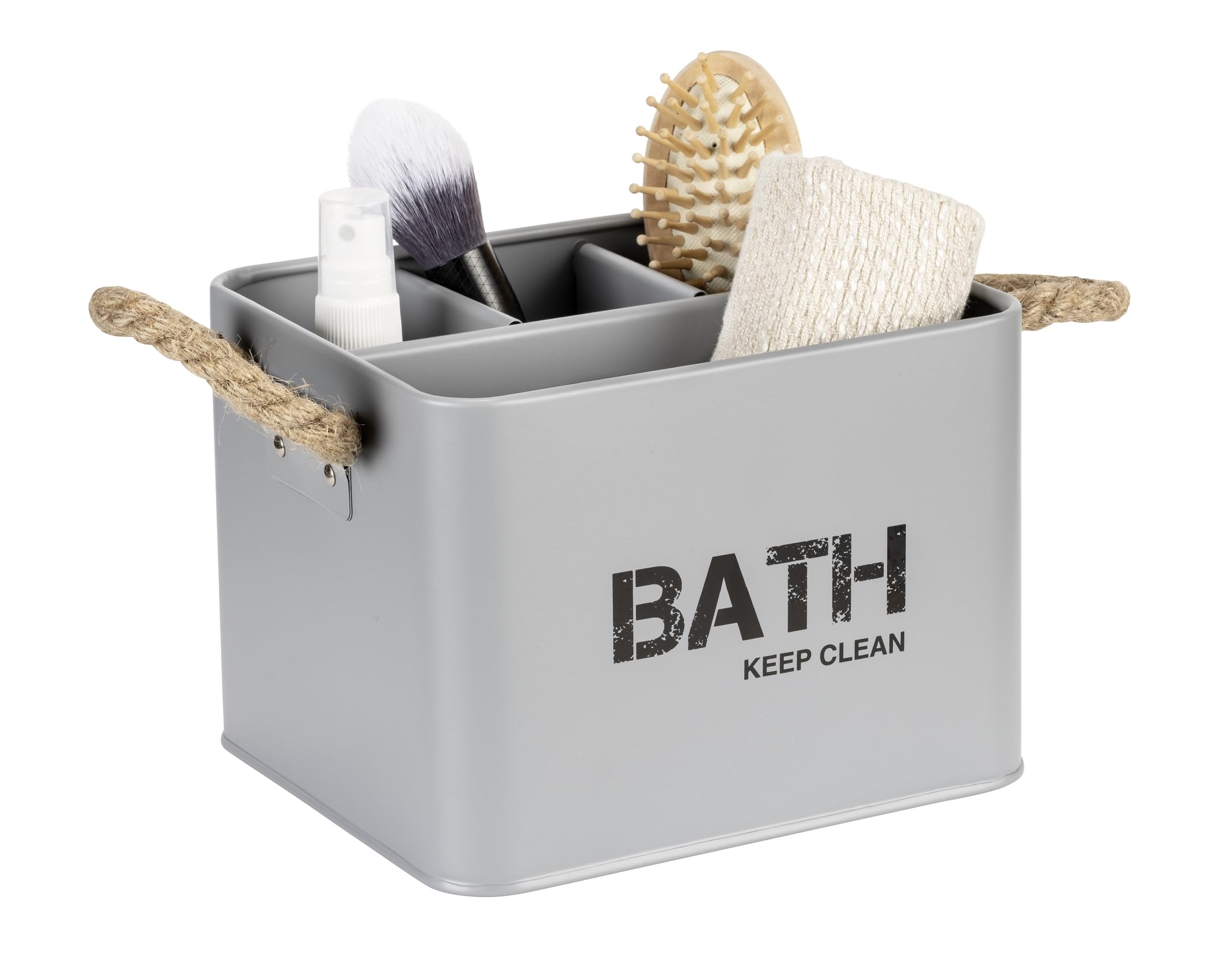 WENKO 23702100 Bathroom Box, Grey, 19 x 12.5 x 13 cm