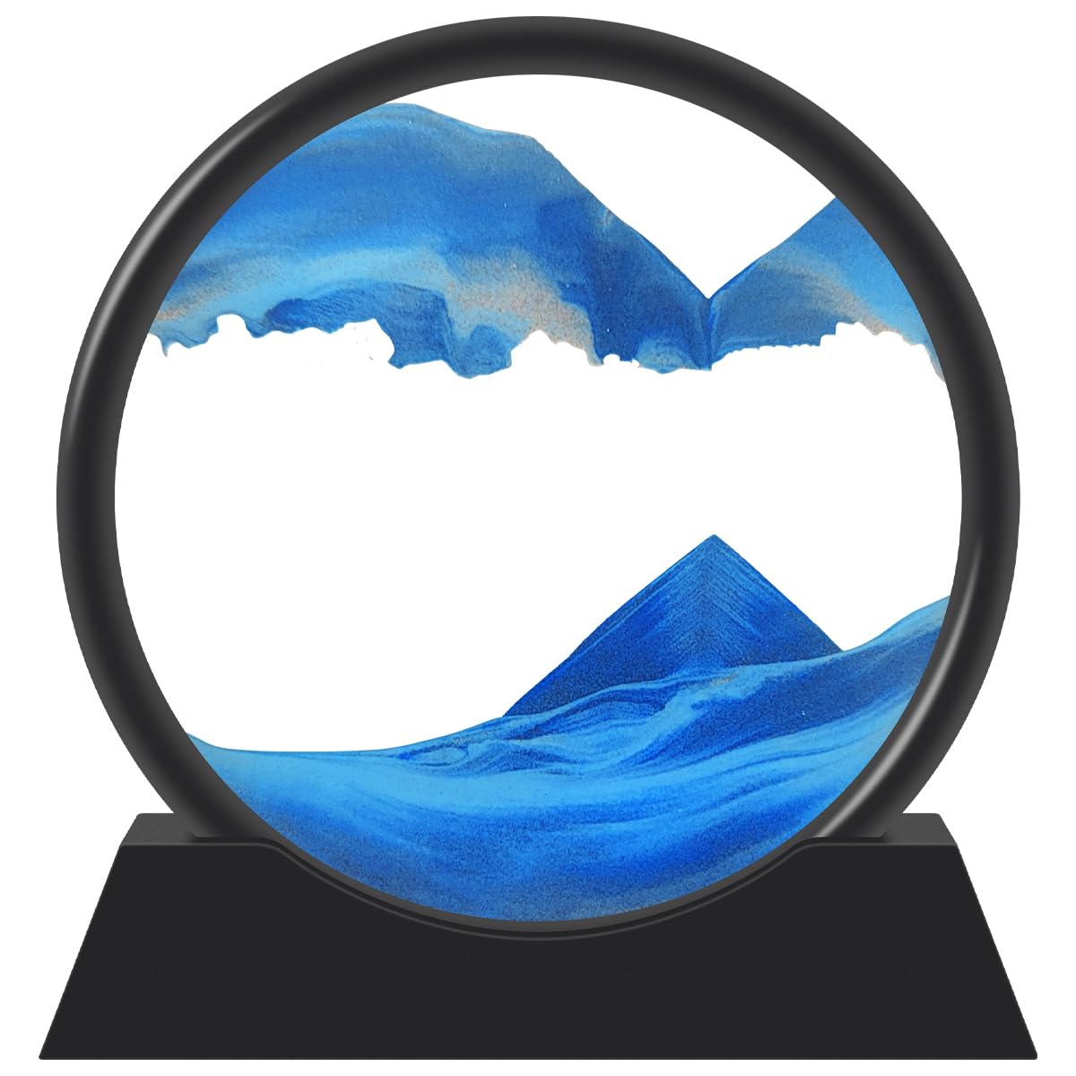 YATOSEEN Moving Sand Art Desktop Ornament, 3D Sandscape in Motion Display Flowing Sand Painting Frame, Relaxing for Home Office Work Decor