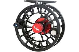 Maxcatch Toro Series Fly Fishing Reel with Large Arbor, CNC-Machined Aluminum Alloy Body: 3/4, 5/6, 7/8 wt in Blue, Green, or