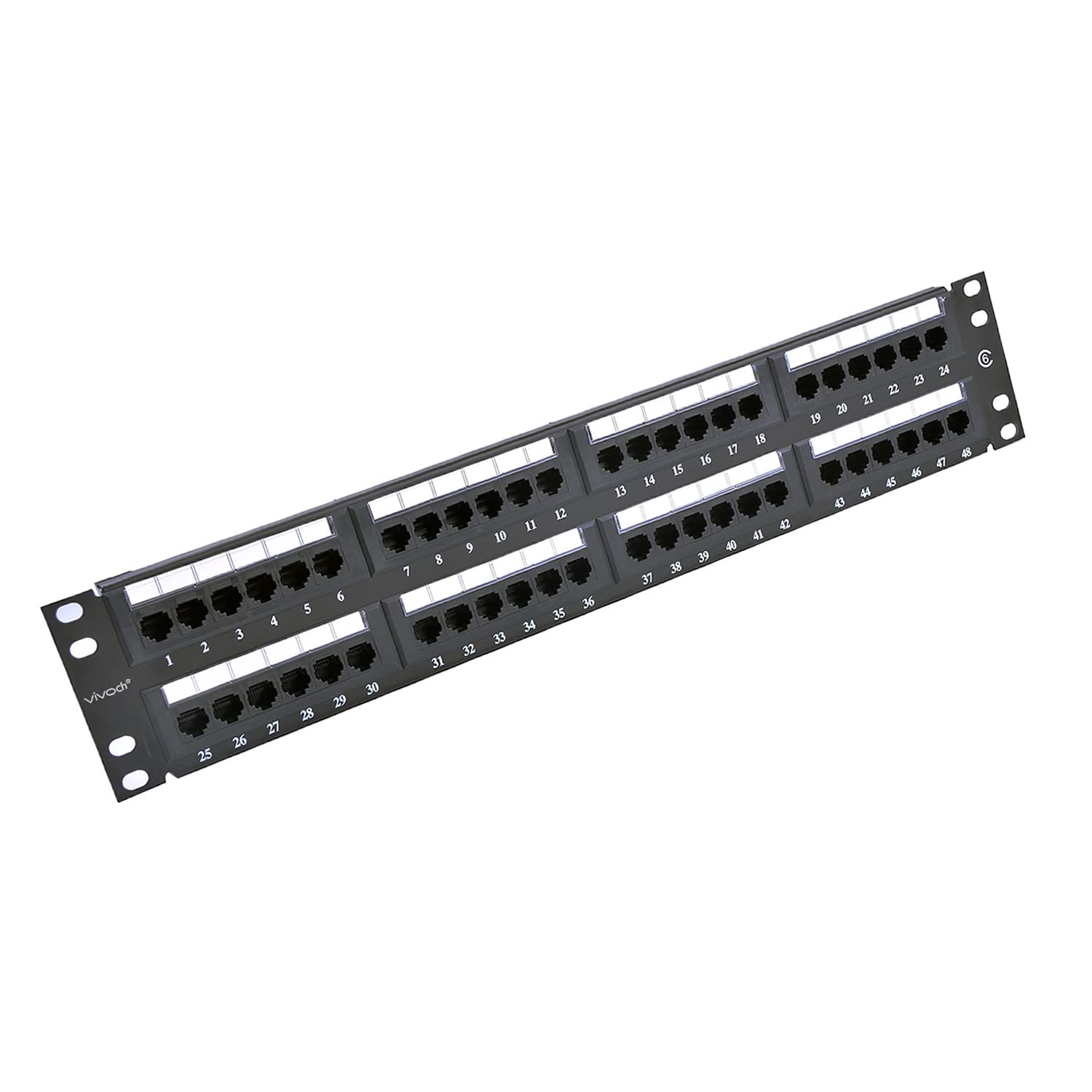 2U 48 Ports Cat6 Unshielded Wallmount or Rackmount Patch Panel UTP Ethernet Patch Panel with Cat6 Adapter Patch Panel