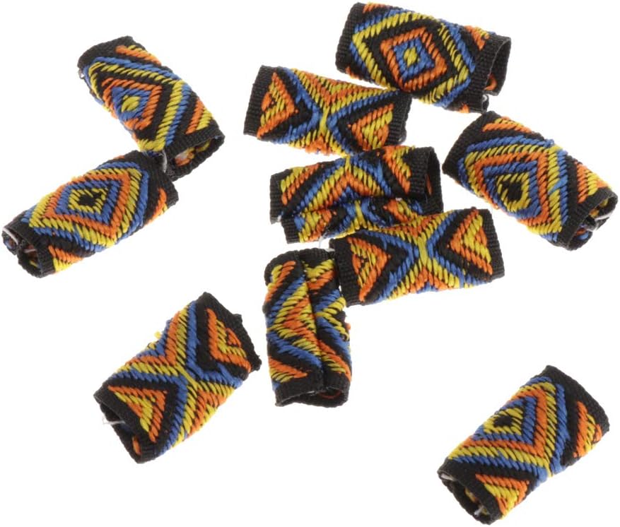 SaniMomo Set Of 10 Fabric Dreadlock Beads Hair Decoration Clips Braids Pendants 5-7mm - 11, 5-7mm