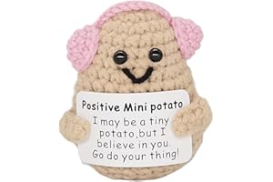 qyqkfly 1 Mini Cute Funny Positive Life Potato Tomato Eggplant Onion Cute Animals Creative Knitted Holding Card Crochet Birthday Christmas Girls Gift Party Decor