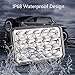 Catinbow Pair 4x6 LED Headlights 45W Rectangular H4 Plug H4656 H4651 4652 H4652 H4666 H6545 4651 Hi/Low Beam LED Sealed Beam Headlight 4X6 Assembly for Jeep Wrangler Freightliner Kenworth Peterbilt