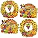 Gift Boutique Happy Thanksgiving Hanging Decorations Wall Cutouts Sign 4 Pack Fall Turkey Wreath for Window Door 16 Inch Autumn Banners Harvest Party Favors Supplies