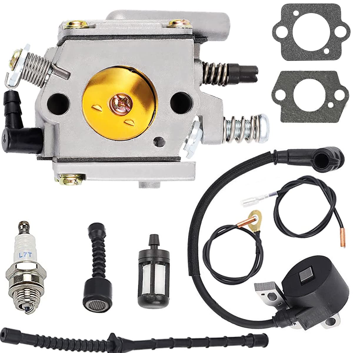 ZAMDOE Carburetor Kit for STIHL 038 MS380 MS381 038 AV Super Magnum Chainsaw, with Ignition Coil Spark Plug Fuel Line Fuel Filter
