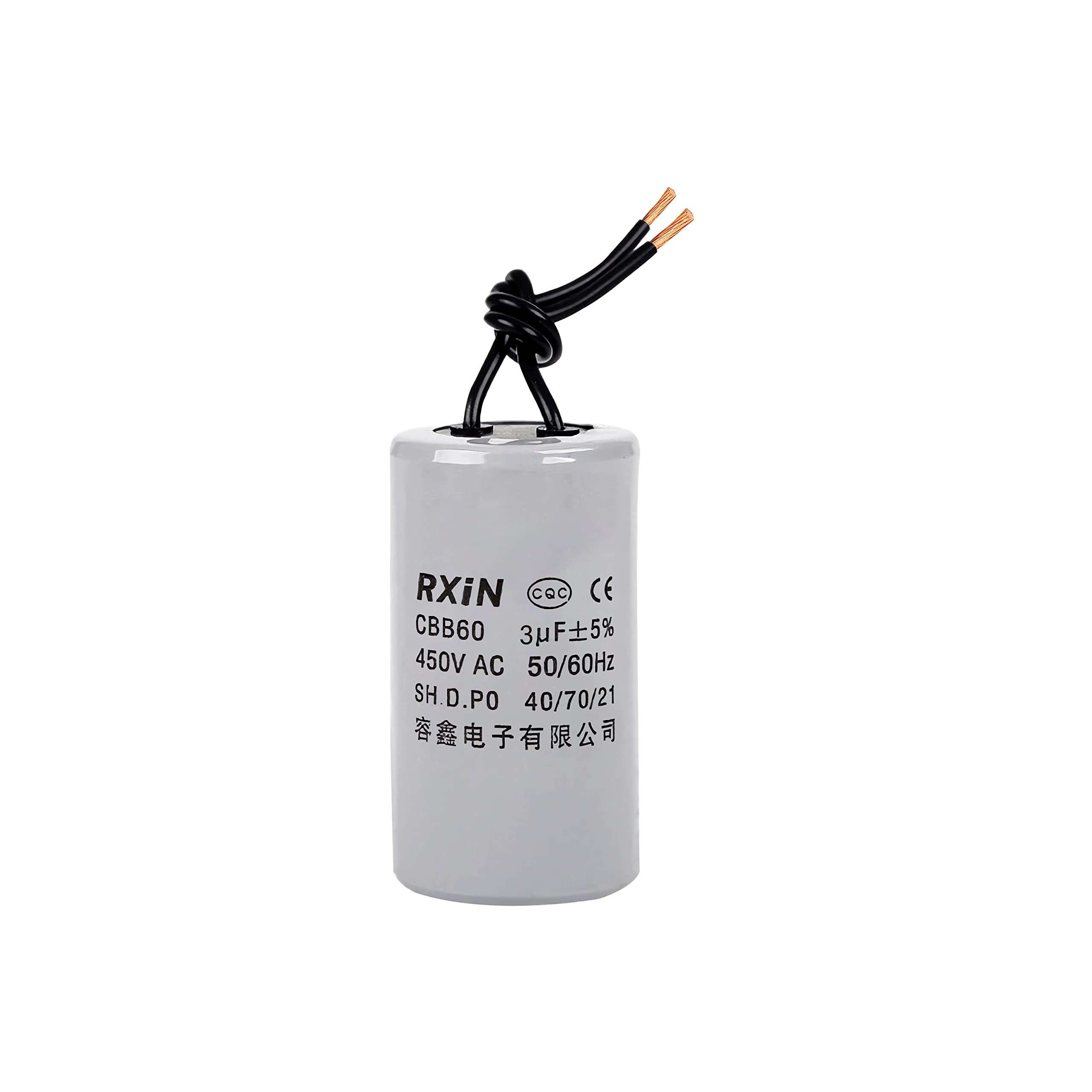 PATIKIL CBB60 60uF Running Capacitor, AC 450V 2 Wires 50/60Hz Cylinder 100x50mm For Air Compressor Motor, Washing Machines, Refrigerators Motor Start - View #6