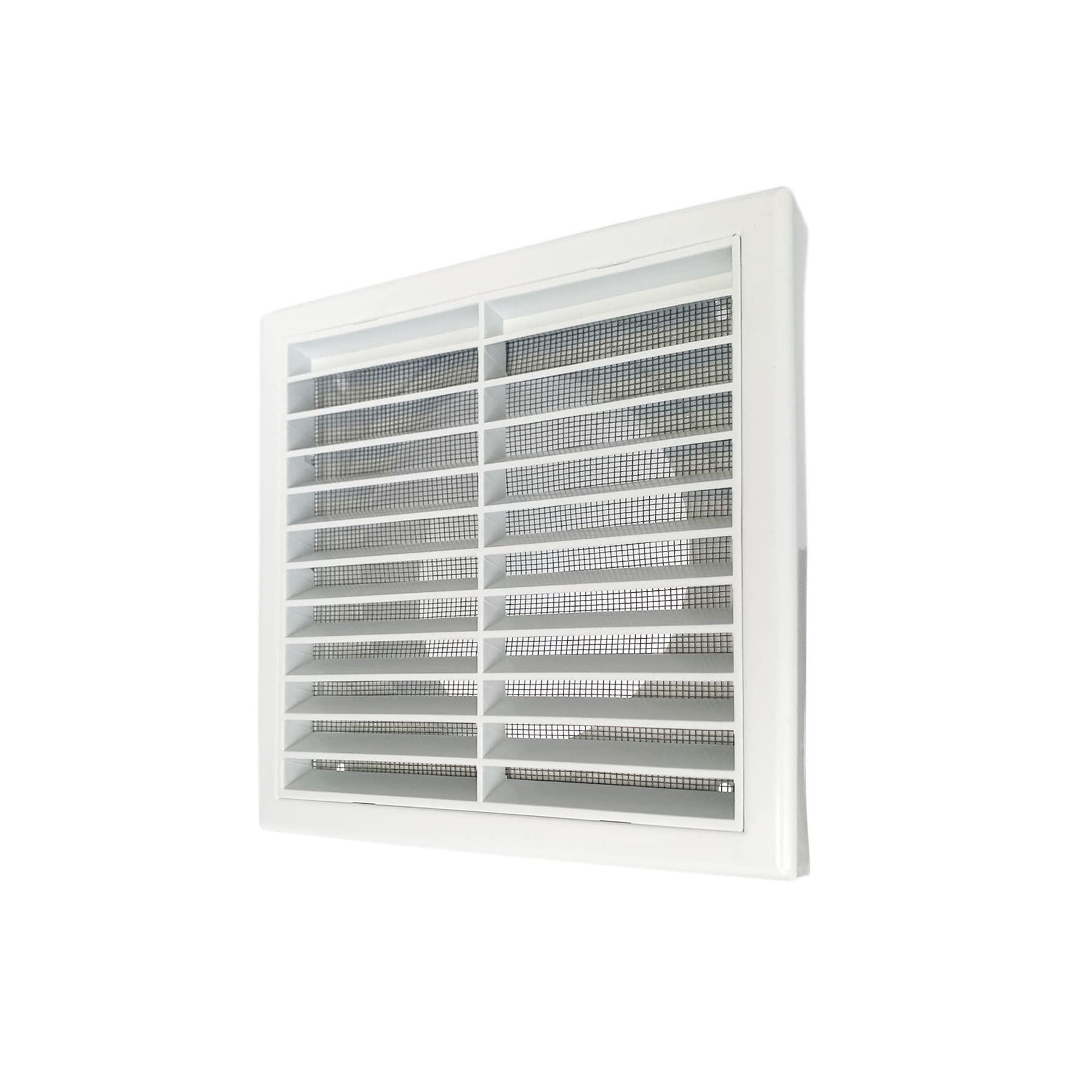 GEFONG Plastic Louvred Wall Grille 5 inch 125mm with Anti-Insect Mesh for Ceiling Extractor Fan Bathroom Air Vent Cover for Tumble Dryer Ventilation Cooker Hood Ducting White 1 Pcs