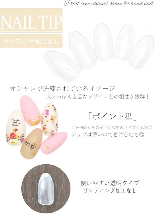 Amazon ポイント型 クリアネイルチップ サンディング加工なし 透明 500枚入り 10サイズ 各50枚 Iro Gel ネイルチップ 通販