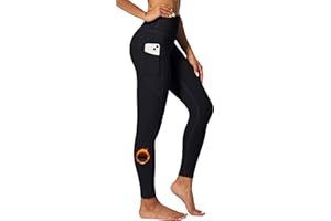 IUGA Fleece Lined Leggings Women Thermal Leggings for Women Winter Warm Tights High Waisted Hiking Yoga Pants with Pockets