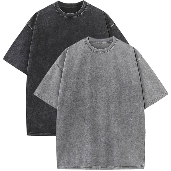 トップス WASHED HEAVY WEIGHT CREW NECK T-SHIRT Men's Washed Heavy Weight Crew Neck Short Sleeve T-Shirt