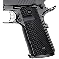 Cool Hand 1911 G10 Grips, Black Screws Included, Most Full Size Government Commander 1911 Pistol, Magwell Cut, Ambi Safety Cut, Mag Release, OPS Texture