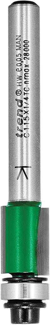 Trend CraftPro Self-Guided Trimmer Router Cutter Bit 1/4 Inch Shank 9.5mm view 2