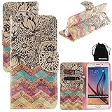 DRUnKQUEEn S6 Case, PU Leather Credit Card Holder Case Stand Feature Wallet Type Flip Folio Cover - for G920 Samsung Galaxy S6