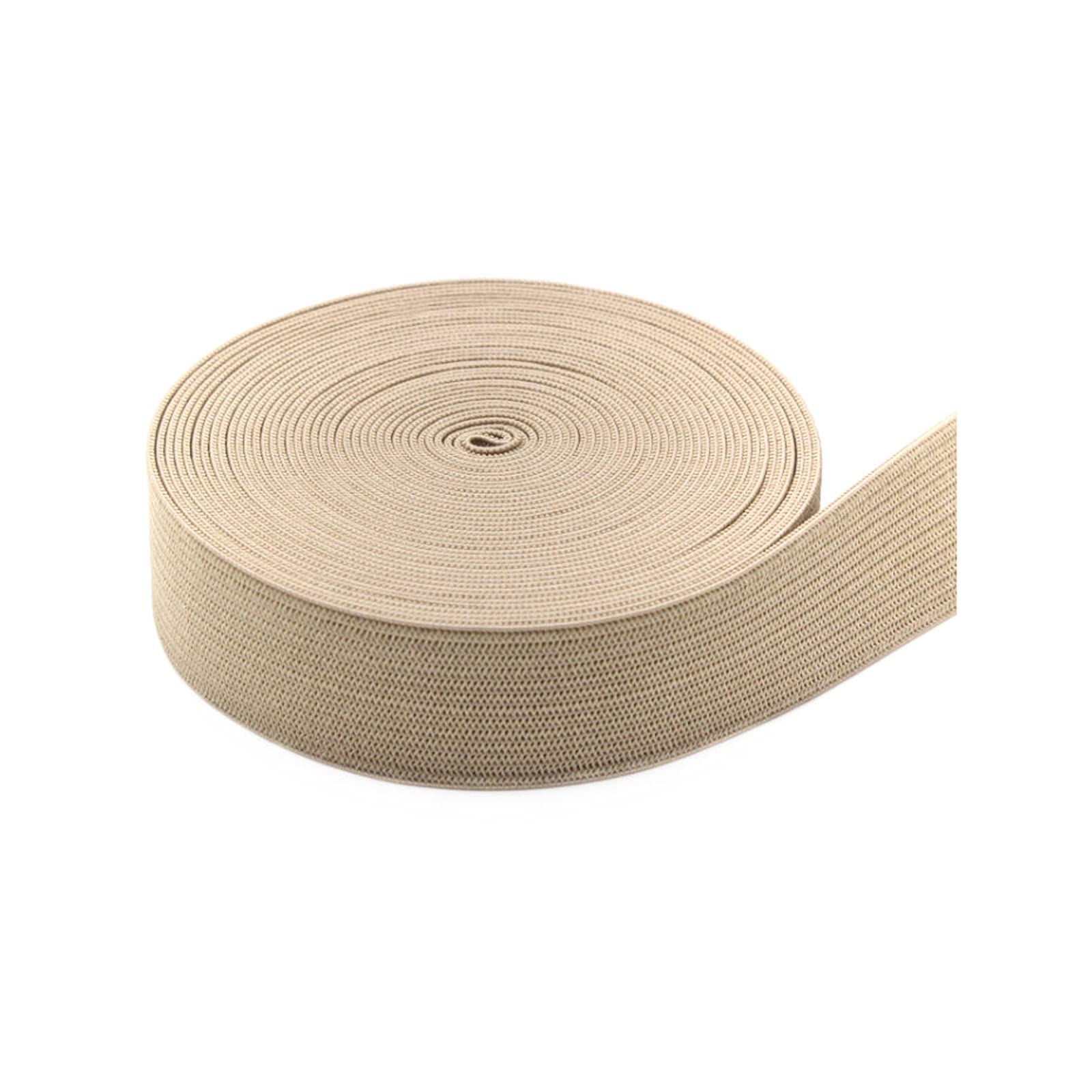GANGYUAN 5 Yards Long 20mm 25mm Wide Colorful Heavy Stretch Elastic Band for Sewing Crafts DIY (Cream-Coloured, 20mm)