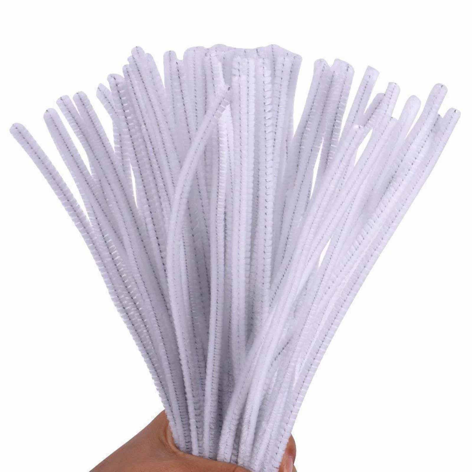 100 White Pipe Cleaners Chenille Stem 6mm x 30cm,Craft for Kids, Pipe Cleaners Craft Supplies, Art, Crafts for Kids