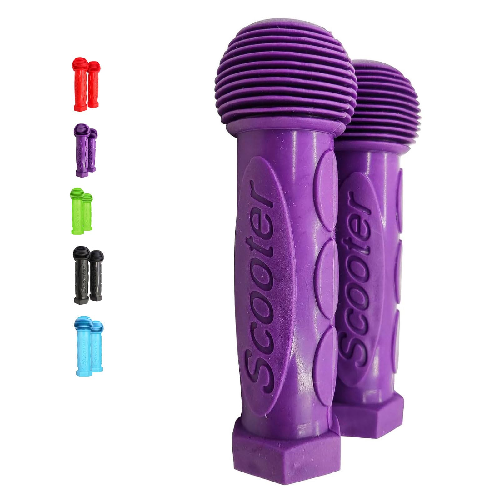 2 Pcs Bike Handle Cover Non-slip Kids Scooter Handlebar Soft Rubber Handlebar Grips for Kids Mini or Max Micro Scooter/Wheel Scooters Blue (Purple)