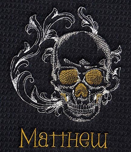 Dish Drying Mat, Coffee Mat, Placemat, Personalized, Custom, Skull Design, Skully, Choice of Colors for Mat, Design (Option to add name) 16x18" S&amp;T Mat, Machine Wash/Dry