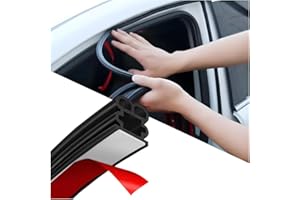 Sandfren Car Door Seal Strip, 52.49ft Rubber Double Layer Self Adhesive Automotive Weather Stripping for Windows Hood Trunk, Soundproofing Vehicle Sealing Strip Accessories, Universal Fit