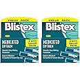 Blistex Medicated Lip Balm, 0.15 Ounce, 3 Count (Pack of 2) Prevent Dryness & Chapping, SPF 15 Sun Protection, Seals in Moisture, Hydrating Lip Balm, Easy Glide Formula for Full Coverage