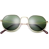 Pro Acme Round Sunglasses for Women Men Glass Lens Metal Frame Polygon Shades Sun Glass 53MM