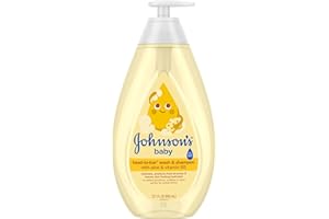 Johnson's Baby Head-To-Toe Baby Wash & Shampoo + Aloe & Vitamin B5, 2-in-1 Bath Wash Gently Cleanses Newborn's Delicate Skin & Hair, Hypoallergenic, No Added Parabens, Dyes & Sulfates, 27.1 fl. oz